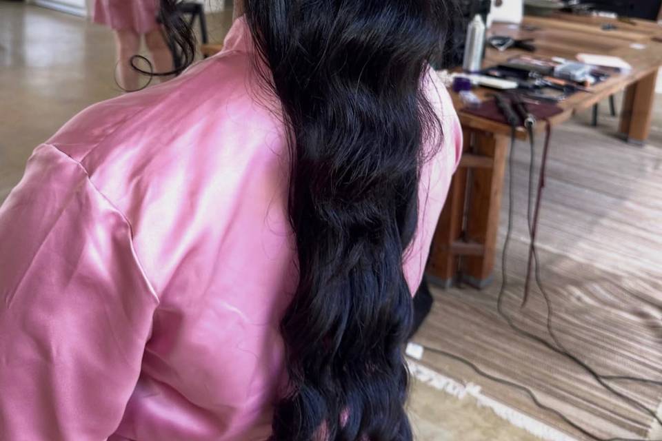 Half up half down - soft waves