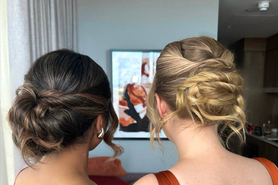 Low bun bridesmaid hair