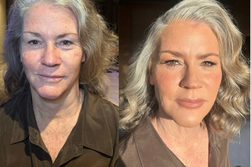 Mature skin glowy make-up