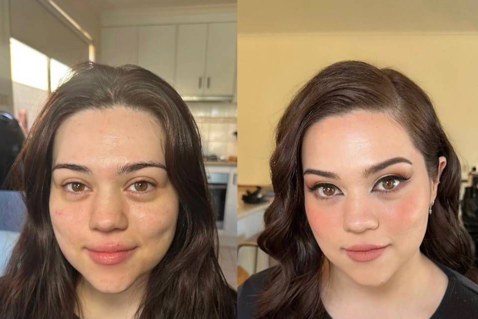Hollywood waves & winged liner