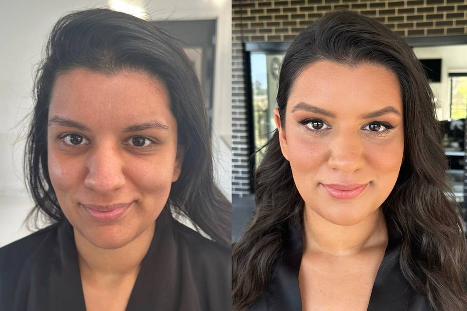 Natural make-up look and curls