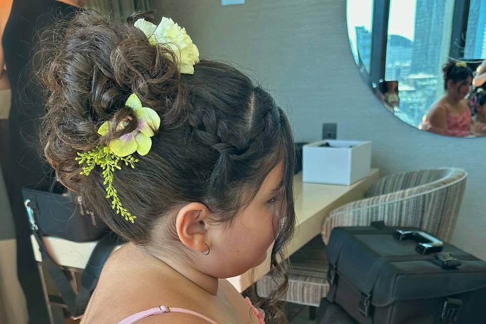 Flower girls floral hairstyles