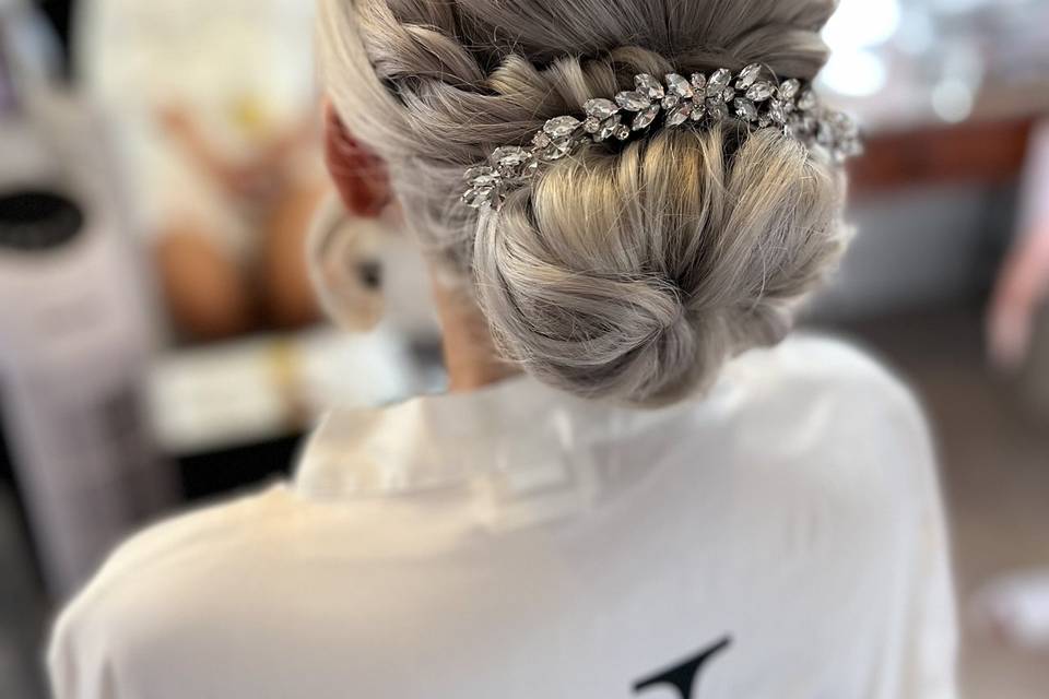 An intricate updo