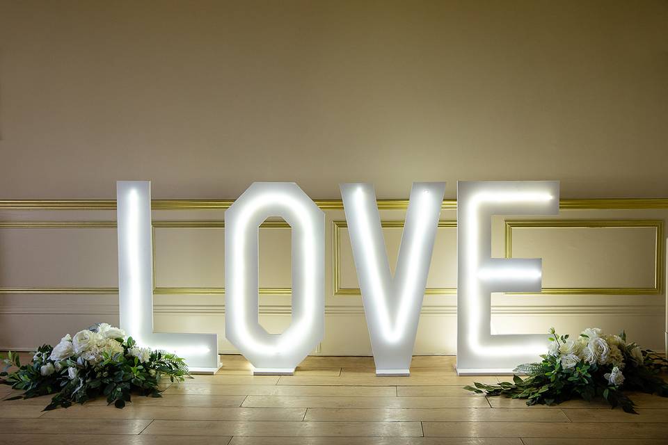 Neon marquee letters