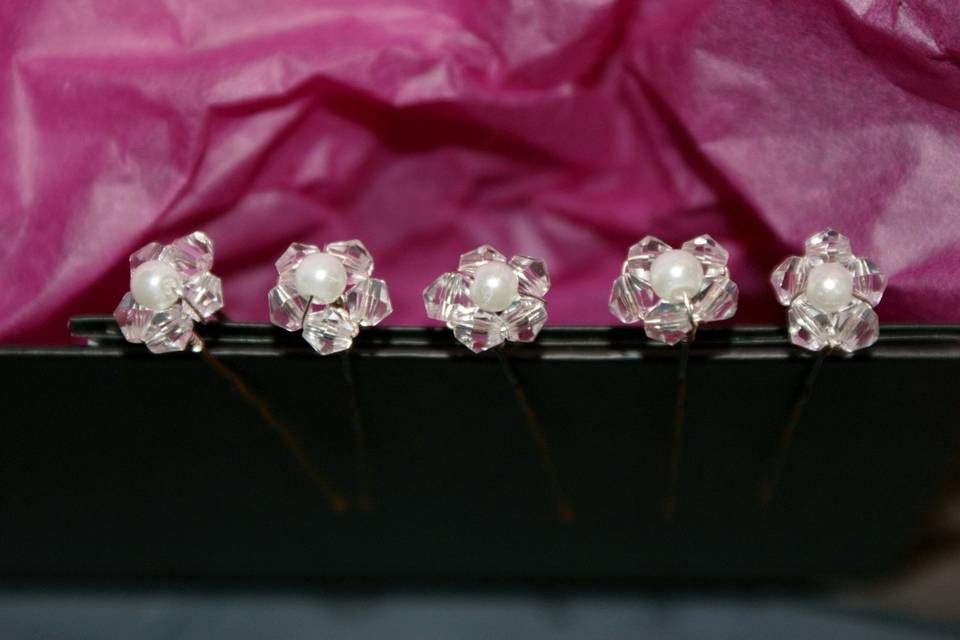 Swarovski Crystal and Pearl Hair Pins