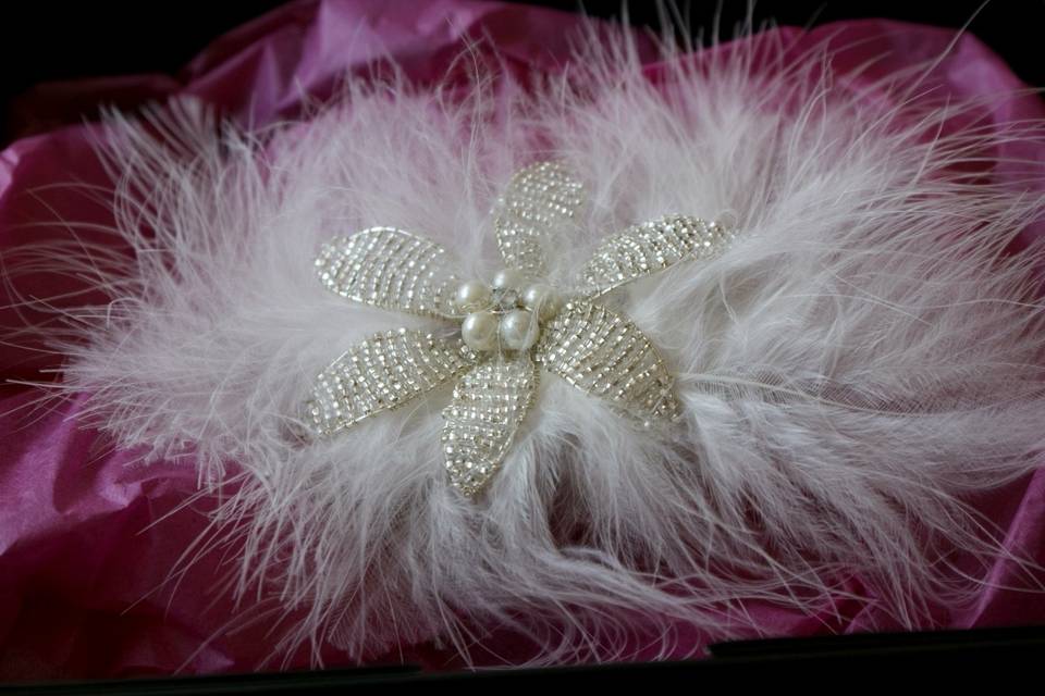 Silver Beaded Flower Fascinator On A Comb
