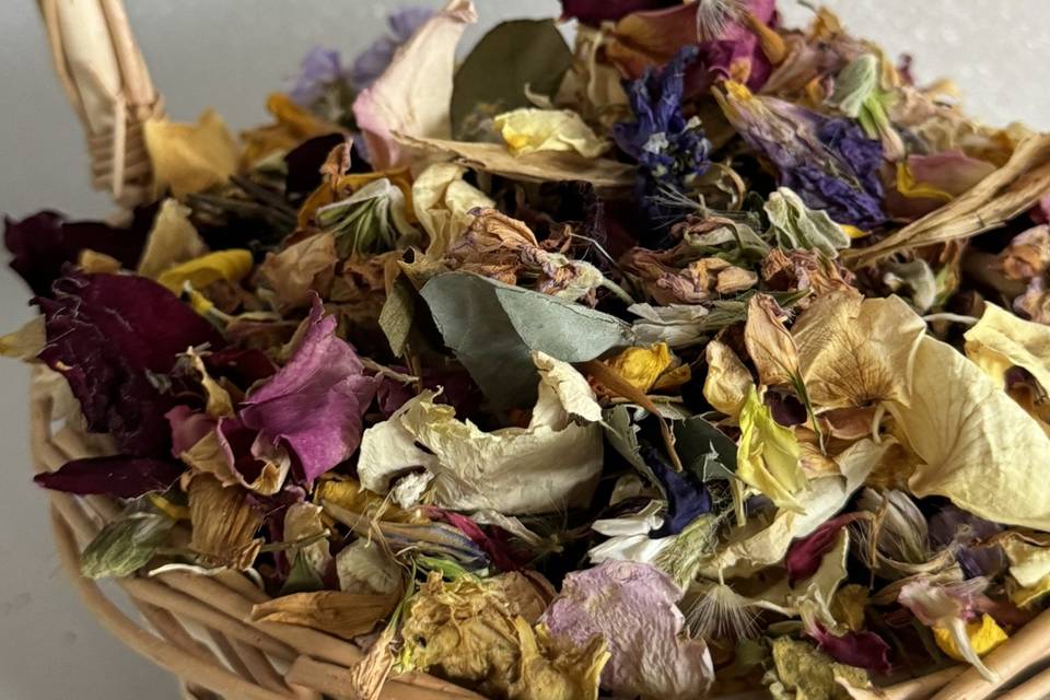 Confetti in a basket