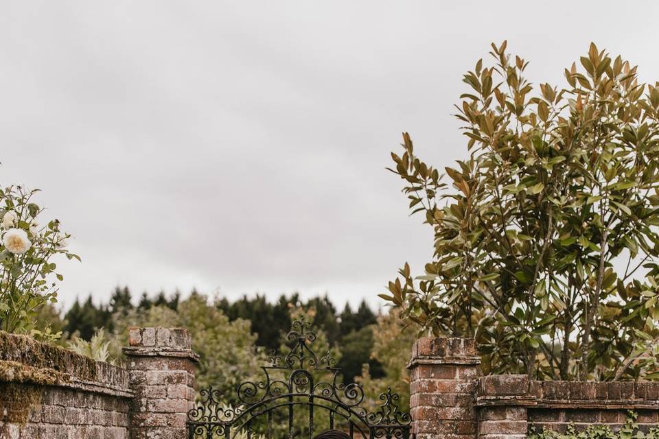 Walled garden gate