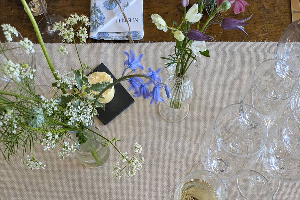 Dusky green florals napkins