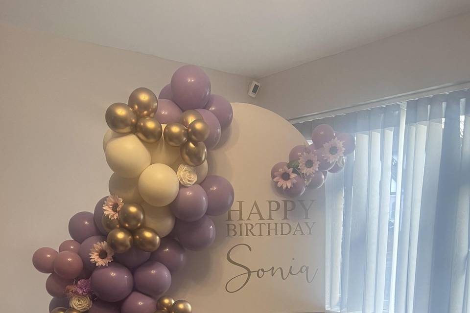 Backdrop with balloons