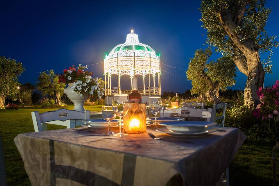 The gazebo at night