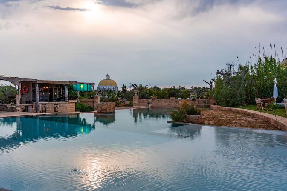 Sparkling blue pool