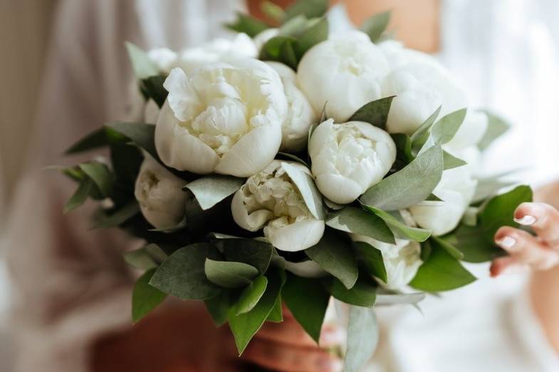 White Peony Rose Bouquet
