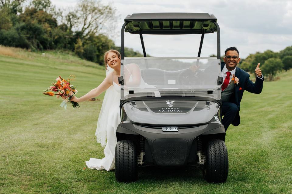 Having Fun On Golf Course