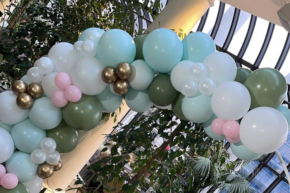 Pastel balloon arch