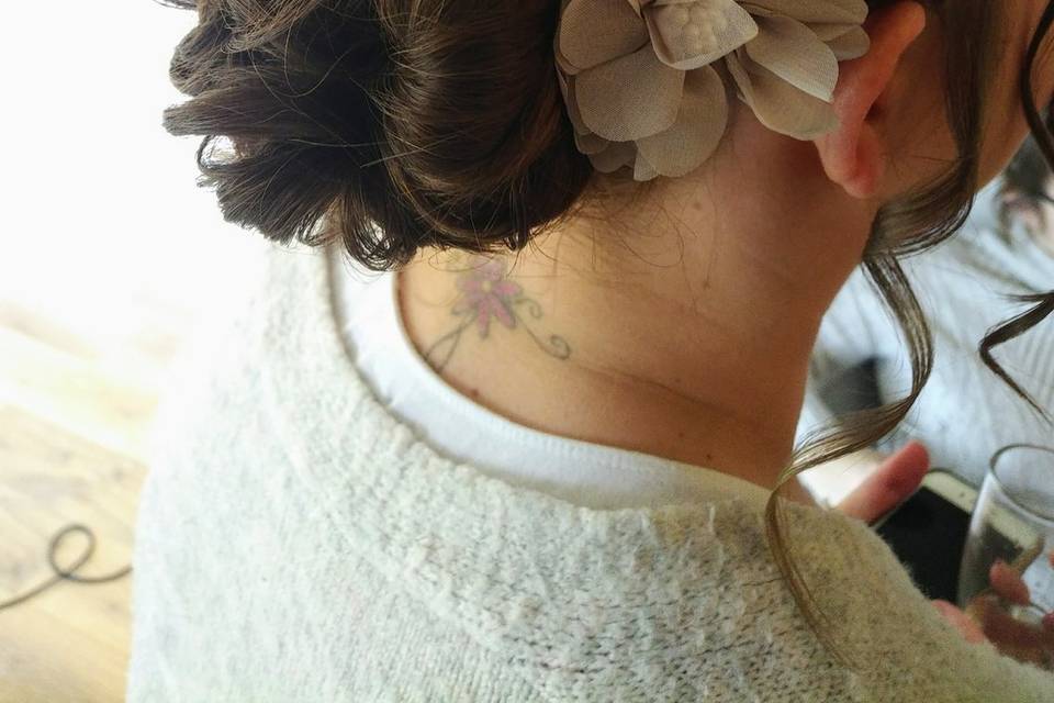 Plaited b bridesmaids updo bun