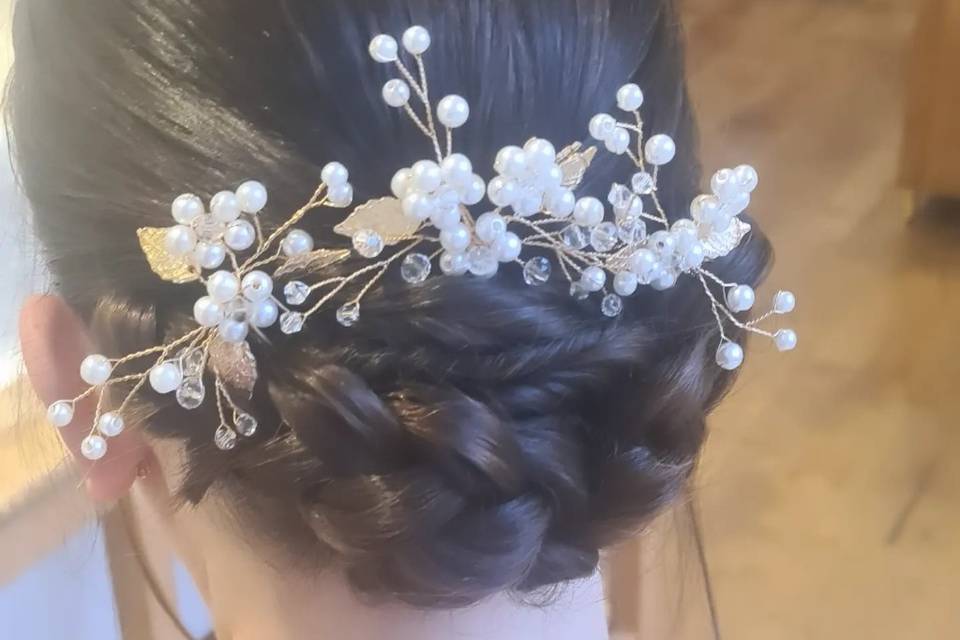 Bridesmaids plaited updo