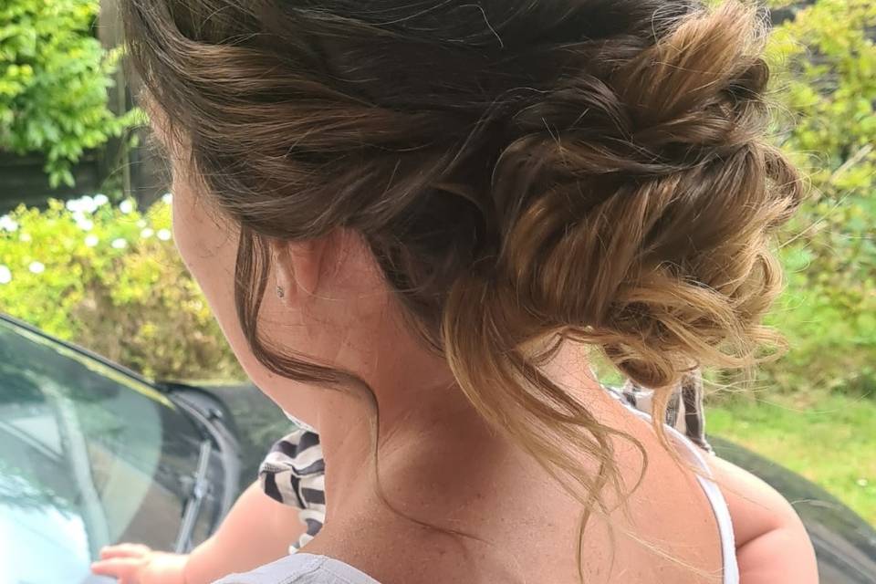 Bridal messy bun updo