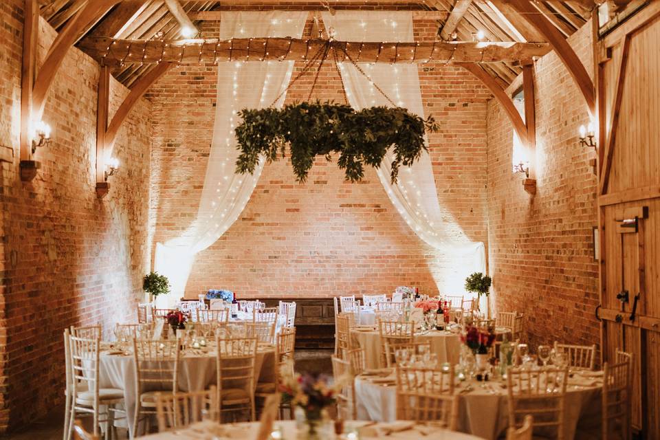 Barn wedding breakfast