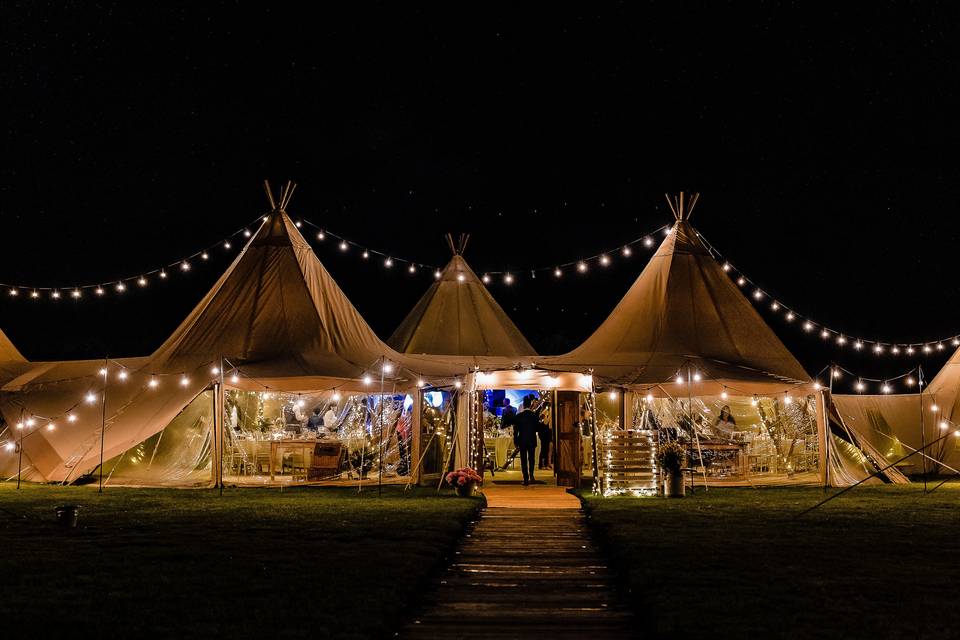 Tipi at night