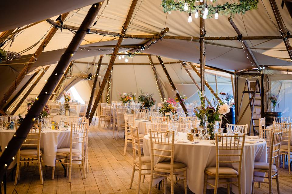 Tipi wedding breakfast