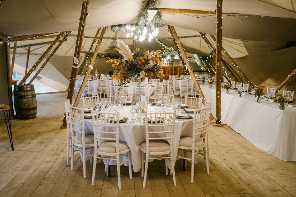 Tipi wedding breakfast