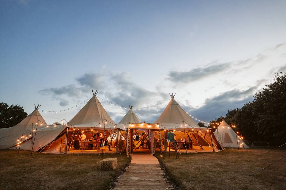 Tipi at dusk