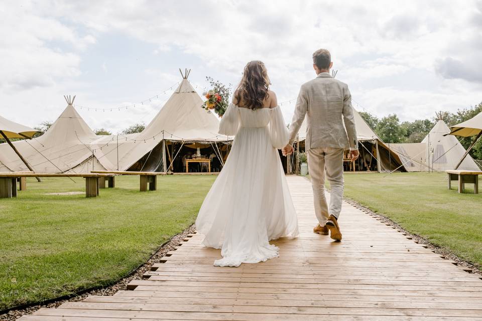 Walking to the tipi