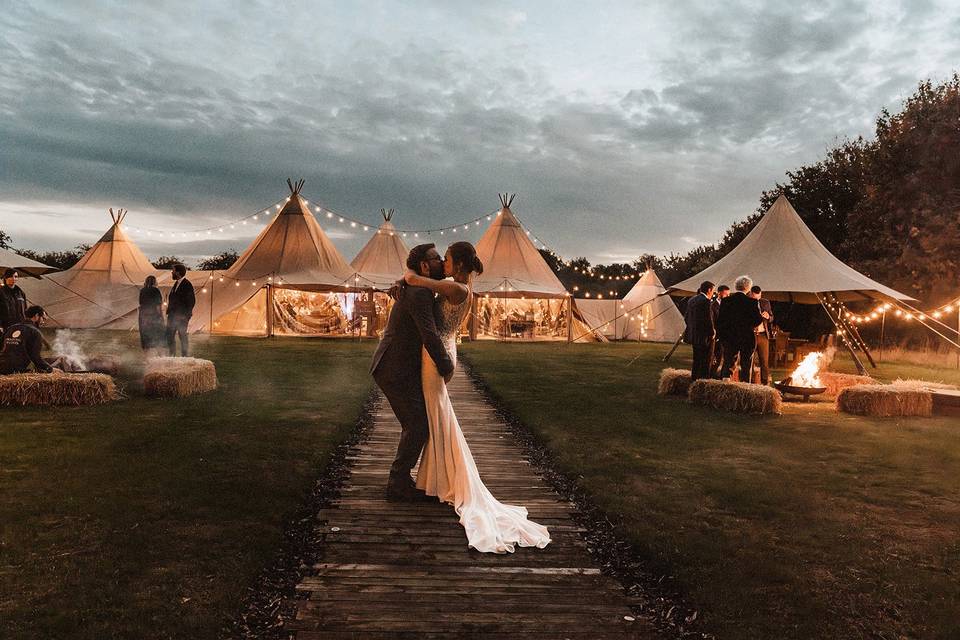 Tipi at dusk