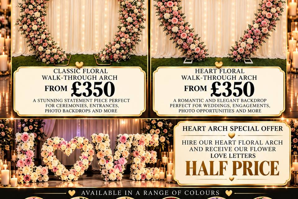 Floral wedding arches