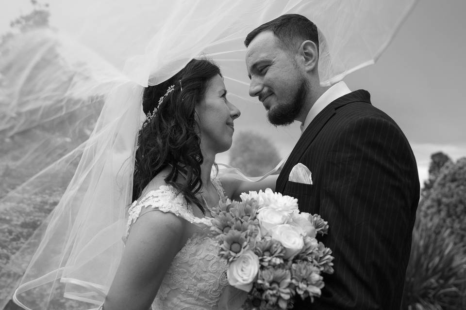 Black & white couple portrait