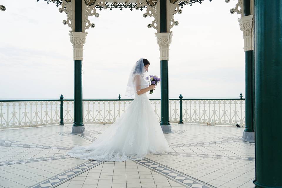 Bride on bandstand