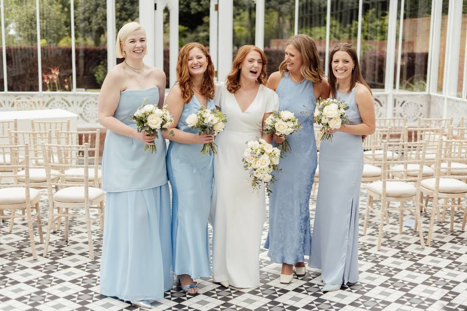 Bride and bridesmaids