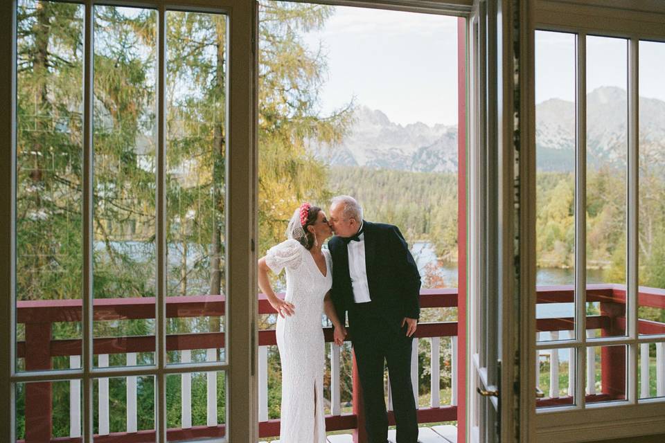 Mountain wedding on analog