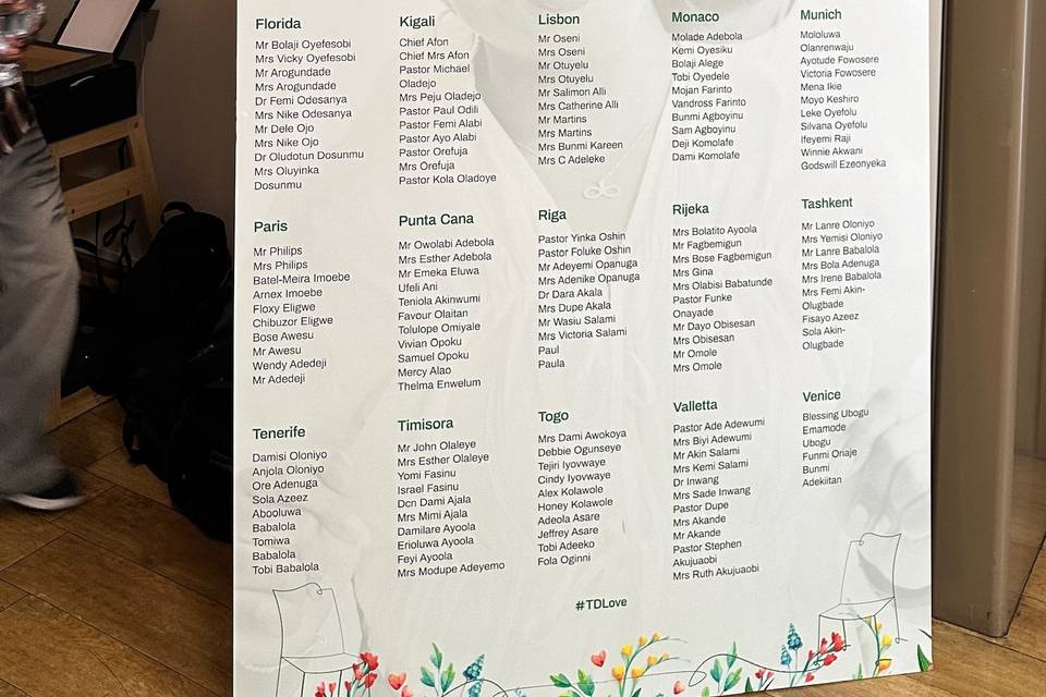 Find your seat and print out.