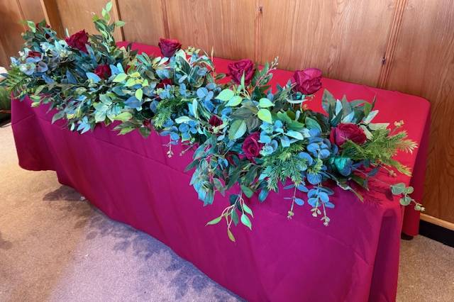 Deep Red Table Display