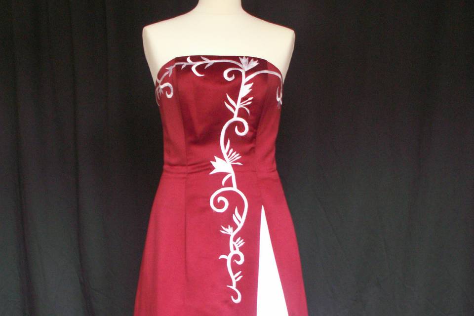 Burgundy bridesmaid dress