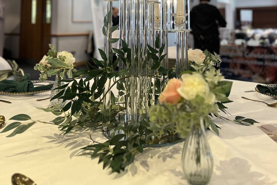 Glass centrepieces in stock