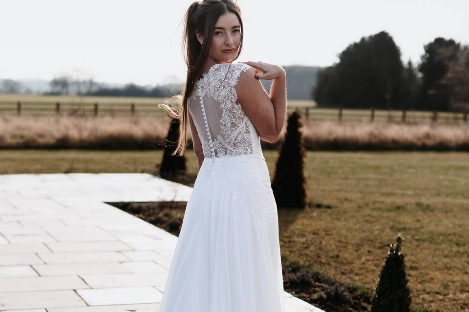 Boho lace wedding dress