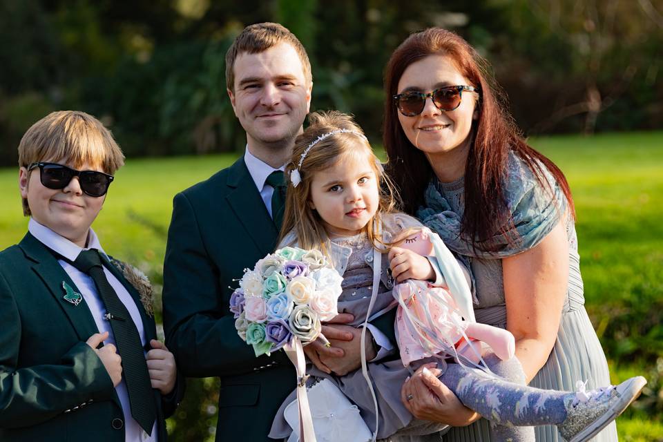 Family Shot Cornwall wedding