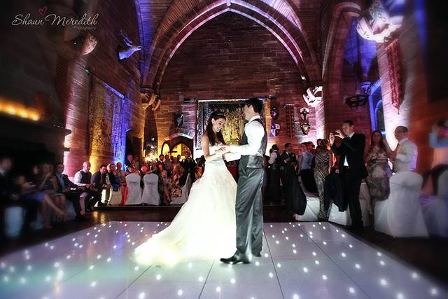 White sparkling dance floor