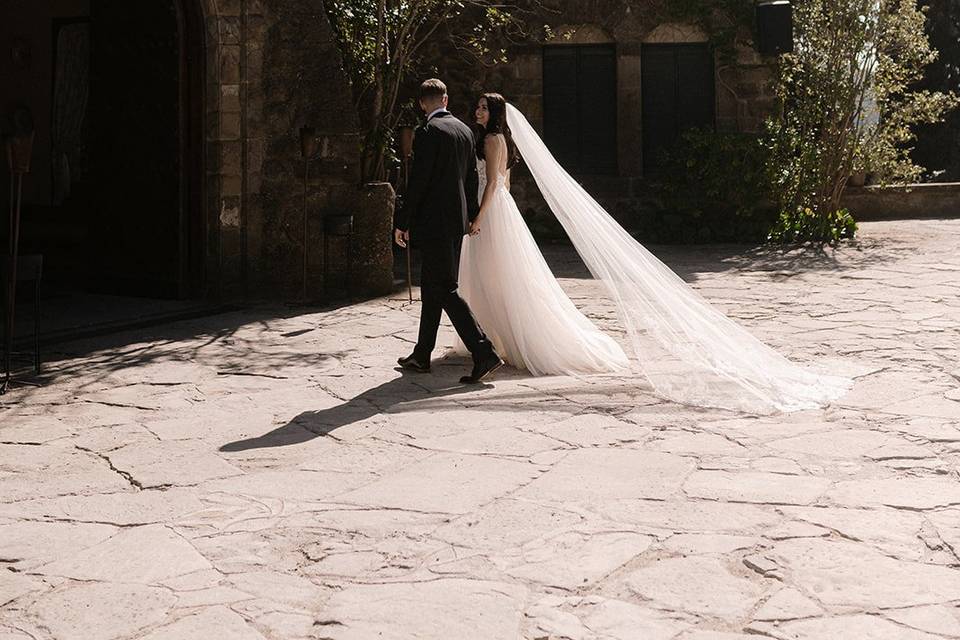 English couple catalan castle