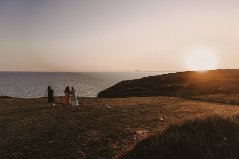 Ceremony location at  sunset