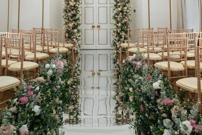 Mansion Ballroom Aisle Wedding