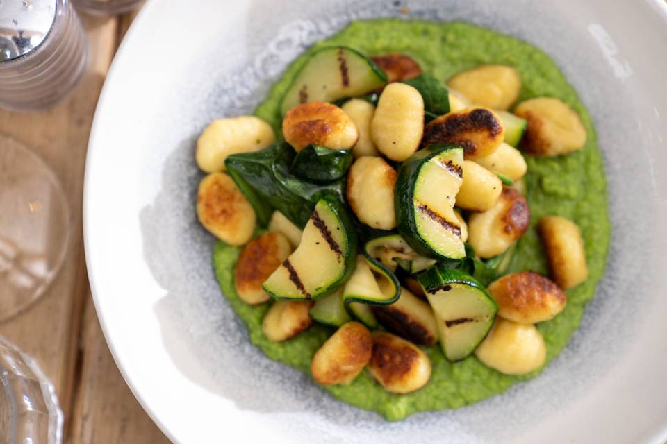 Spring green gnocchi