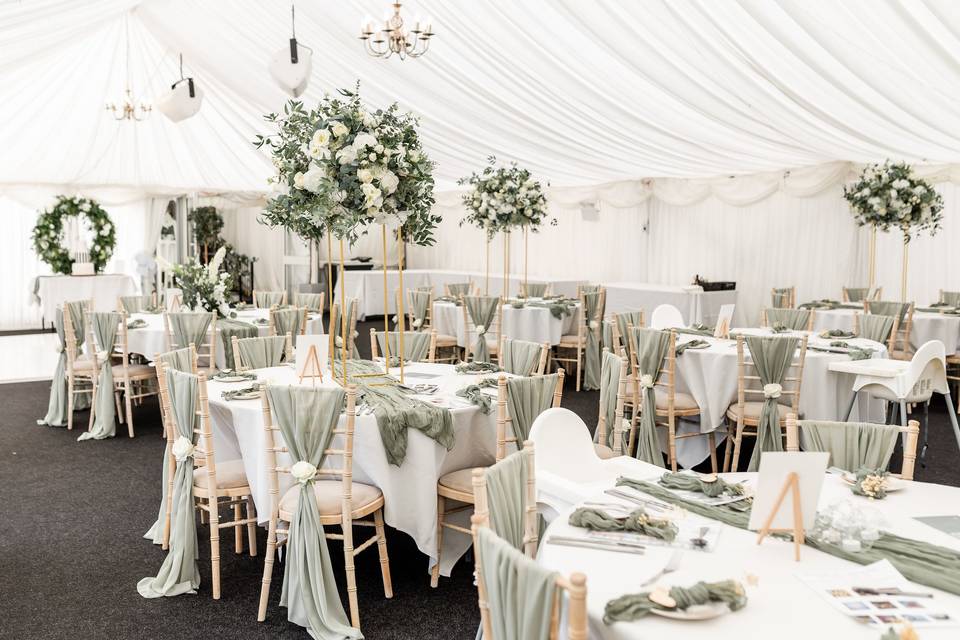 Marquee wedding breakfast