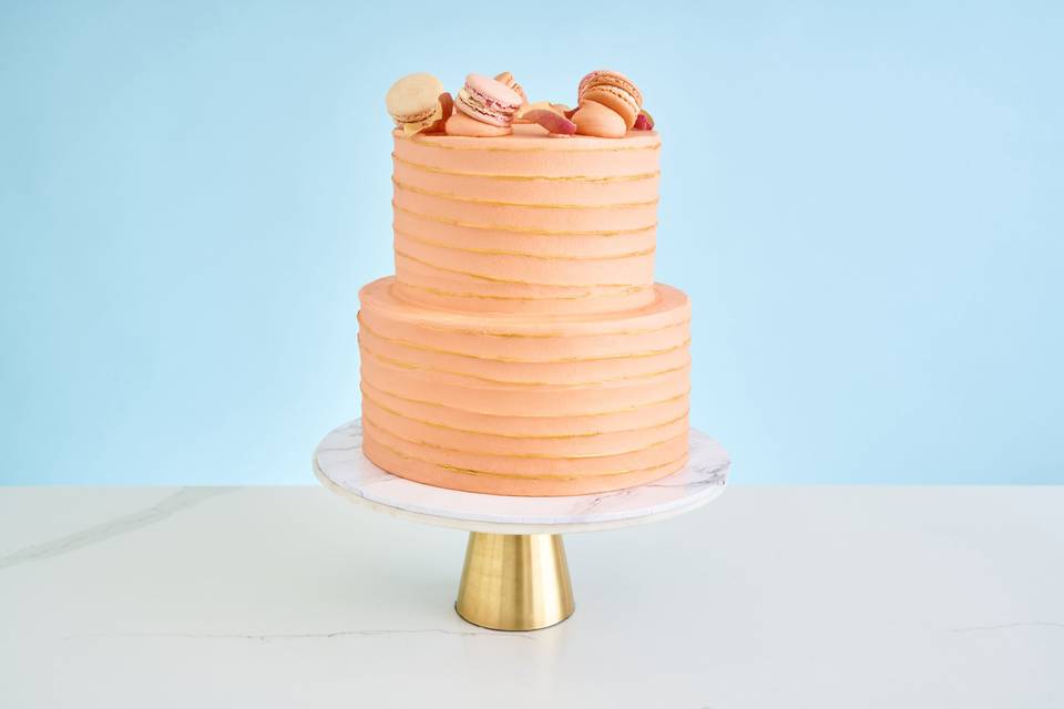 Pastel Macaron Wedding Cake