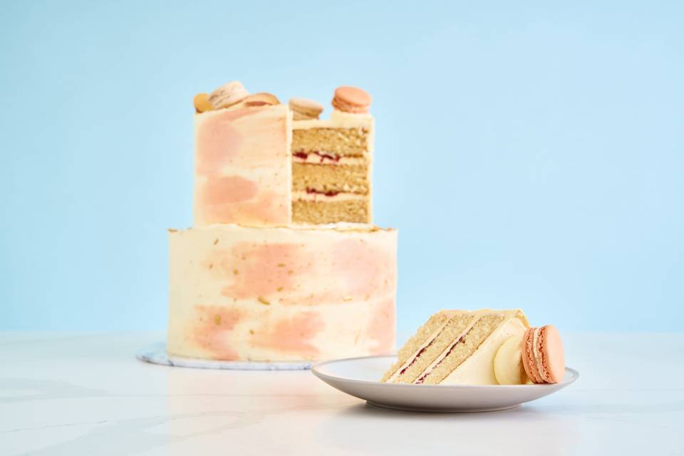 Pastel Macaron Wedding Cake