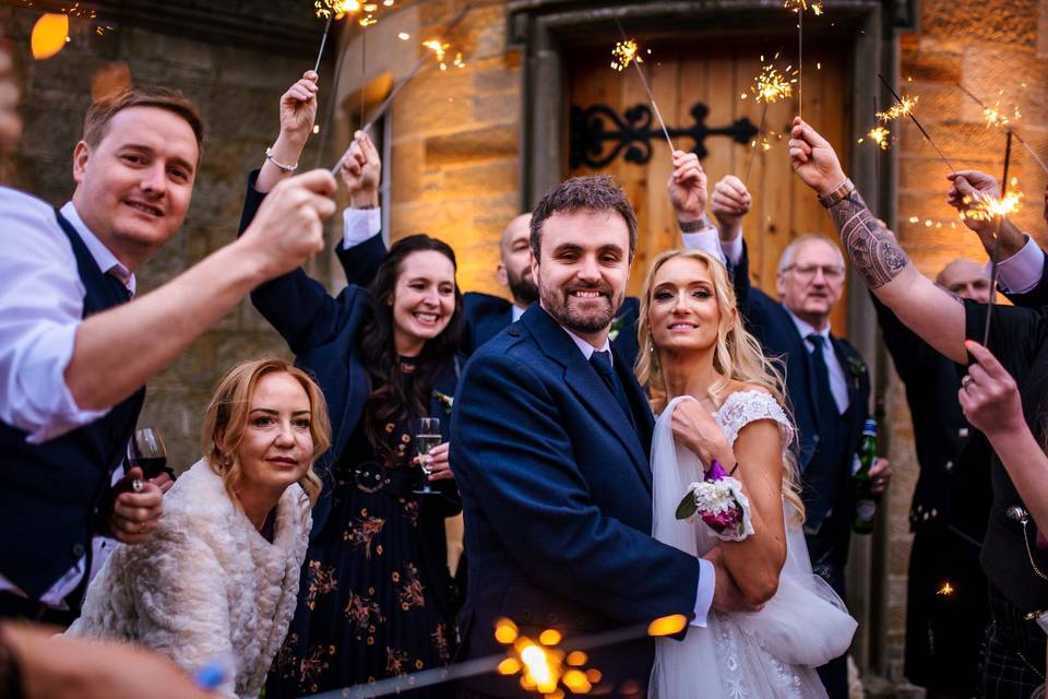 Sparklers at Wedding