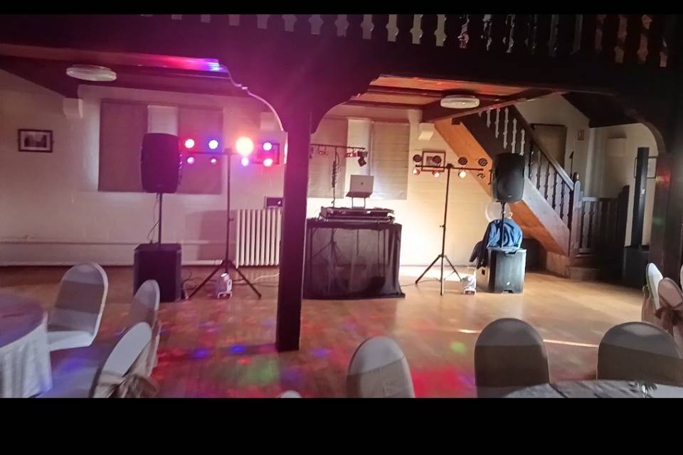 DJ Booth music and lights.